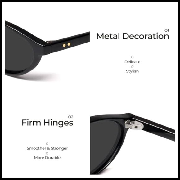 Retro Oval Sunglasses Cat Eye Y2K 90s Trendy UV400 Protection